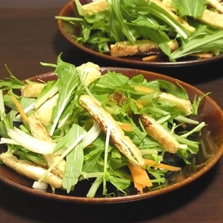 水菜と油揚げのサラダ